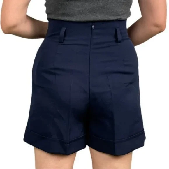 AGATA WEBERS Navy Crease Shorts 8 - Picture 2 of 14